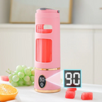 Electric Portable Juicer Blender Machine - 450ml With Digital Display - Portable Juicer USB Rechargeable Smoothie Maker with 3 Speed Settings
