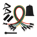 Resistance Bands Set - 11pcs Exercise Bands with Door Anchor, Ankle Straps and Handles - Workout Bands stackable