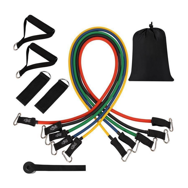 Resistance Bands Set - 11pcs Exercise Bands with Door Anchor, Ankle Straps and Handles - Workout Bands stackable
