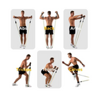Resistance Bands Set - 11pcs Exercise Bands with Door Anchor, Ankle Straps and Handles - Workout Bands stackable