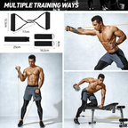 Resistance Bands Set - 11pcs Exercise Bands with Door Anchor, Ankle Straps and Handles - Workout Bands stackable