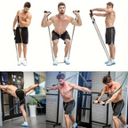 Resistance Bands Set - 11pcs Exercise Bands with Door Anchor, Ankle Straps and Handles - Workout Bands stackable