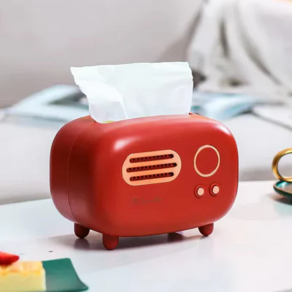 Napkin Case Desktop Retro Radio Style Shape Model Vintage Dispenser Organizer Tissue Box
