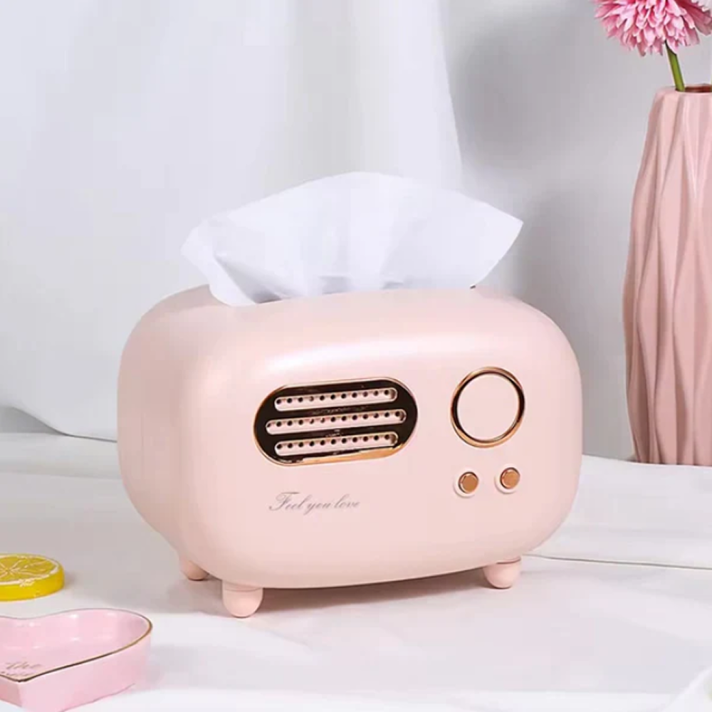 Napkin Case Desktop Retro Radio Style Shape Model Vintage Dispenser Organizer Tissue Box