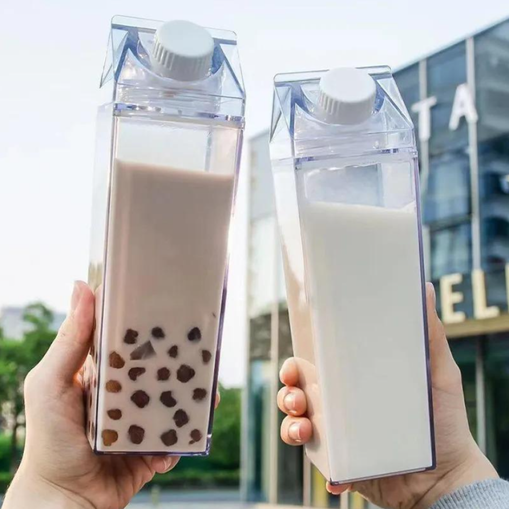 Clear Acrylic Plastic square clear Milk Bottle Water Bottle