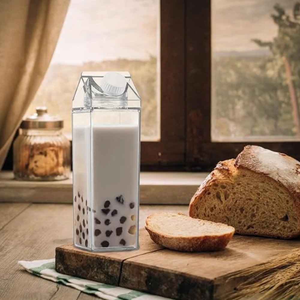 Clear Acrylic Plastic square clear Milk Bottle Water Bottle