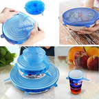 6 PCS Silicone Lids Food Covers, Different Sizes Reusable for Cups Bowls, Stretch Microwave Freezer Can