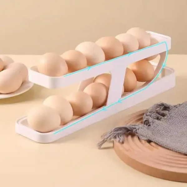 RollDown Egg Dispenser, Automatic 2-Tier Rolling Egg Dispenser