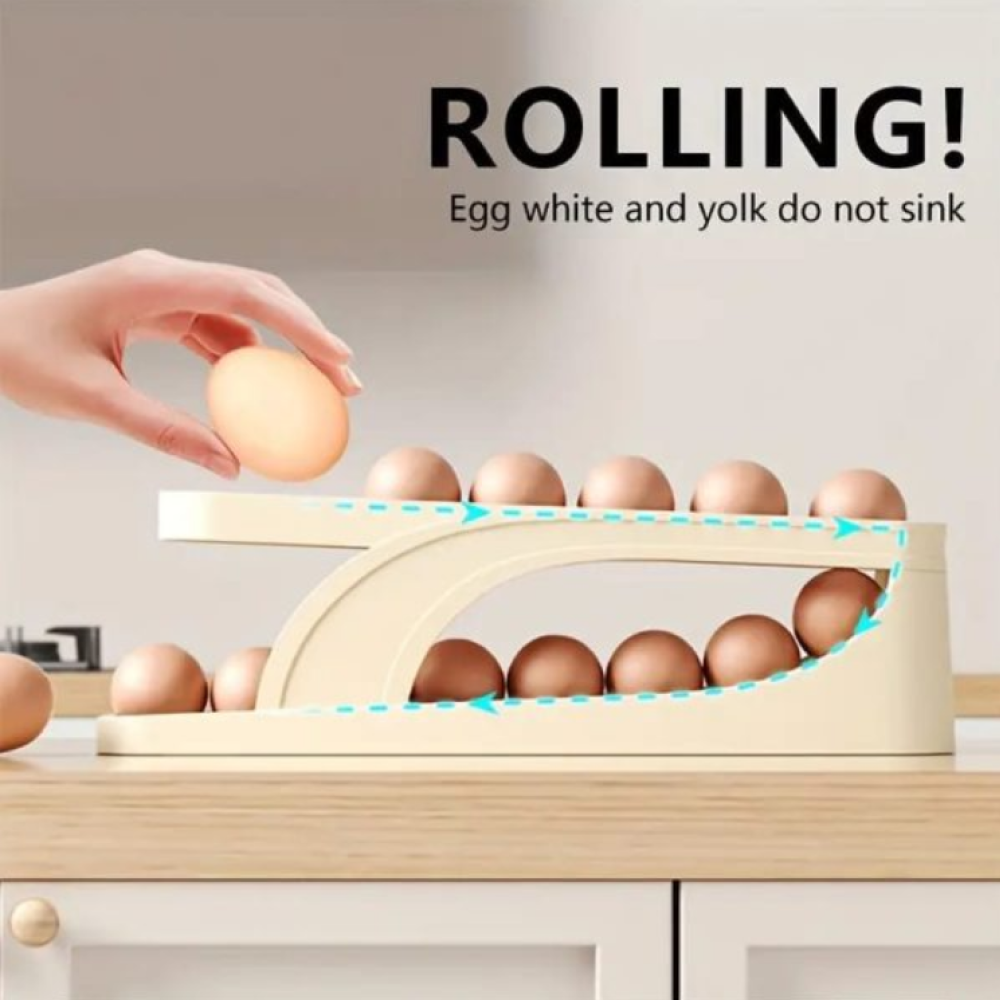 RollDown Egg Dispenser, Automatic 2-Tier Rolling Egg Dispenser