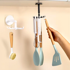 Self-Adhesive Hook Utensil Rack with 6 Hooks for home, Kitchen Bathroom Cabinet