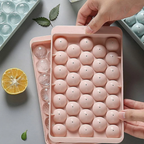 33 Grid Ice Cube Whisky and Cocktails Mold Tray - Round Ice Cube Tray with Lid