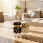 Salt And Pepper Marble Glass Shakers 2pcs