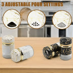 Salt And Pepper Marble Glass Shakers 2pcs