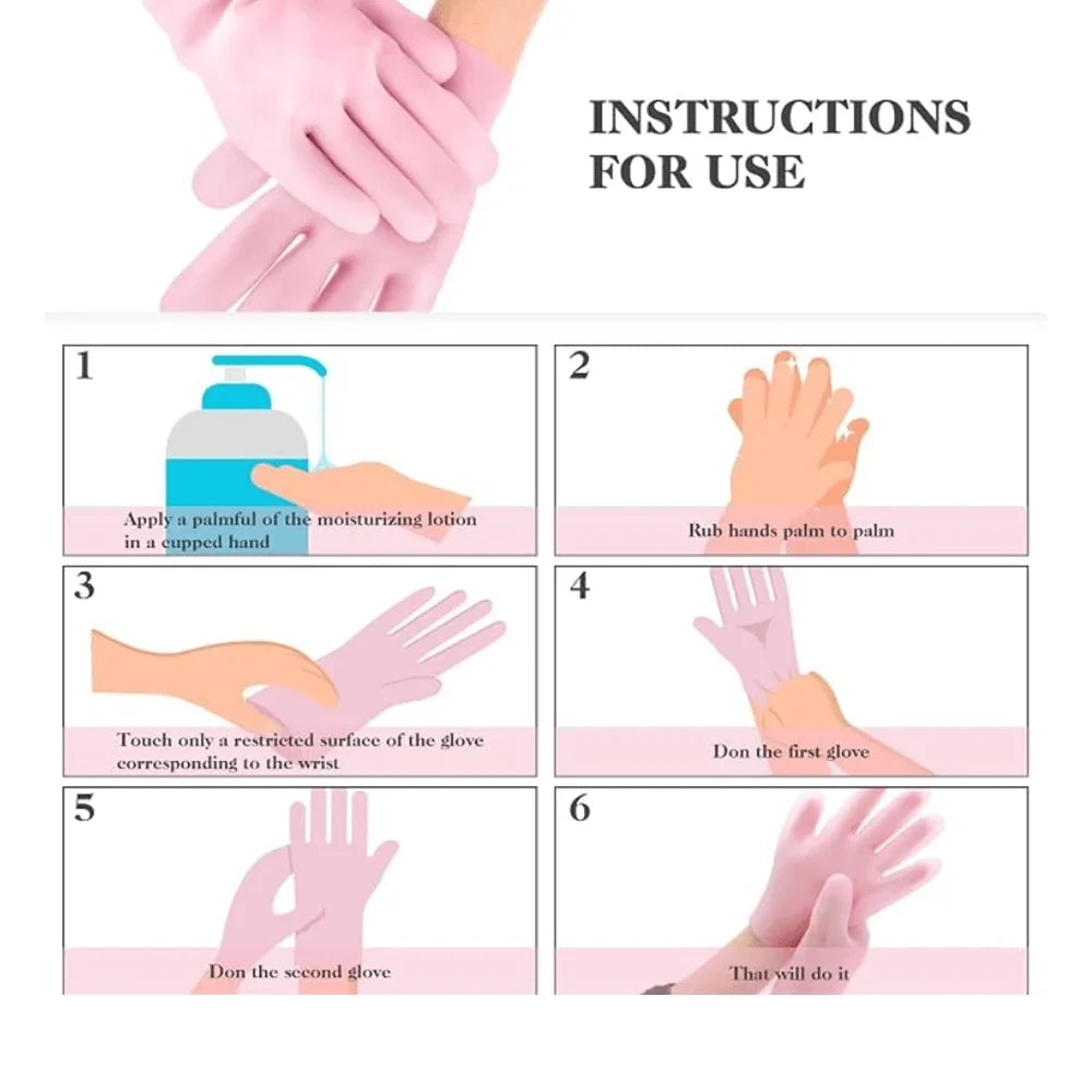 Silicone Hand Moisturising Gloves