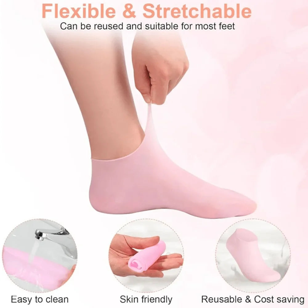 Silicone Heel Moisturising Socks