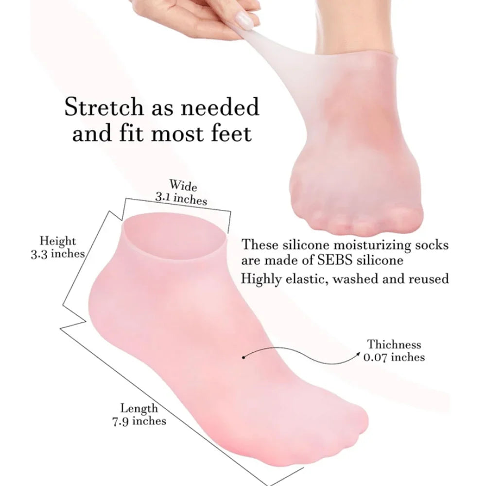 Silicone Heel Moisturising Socks