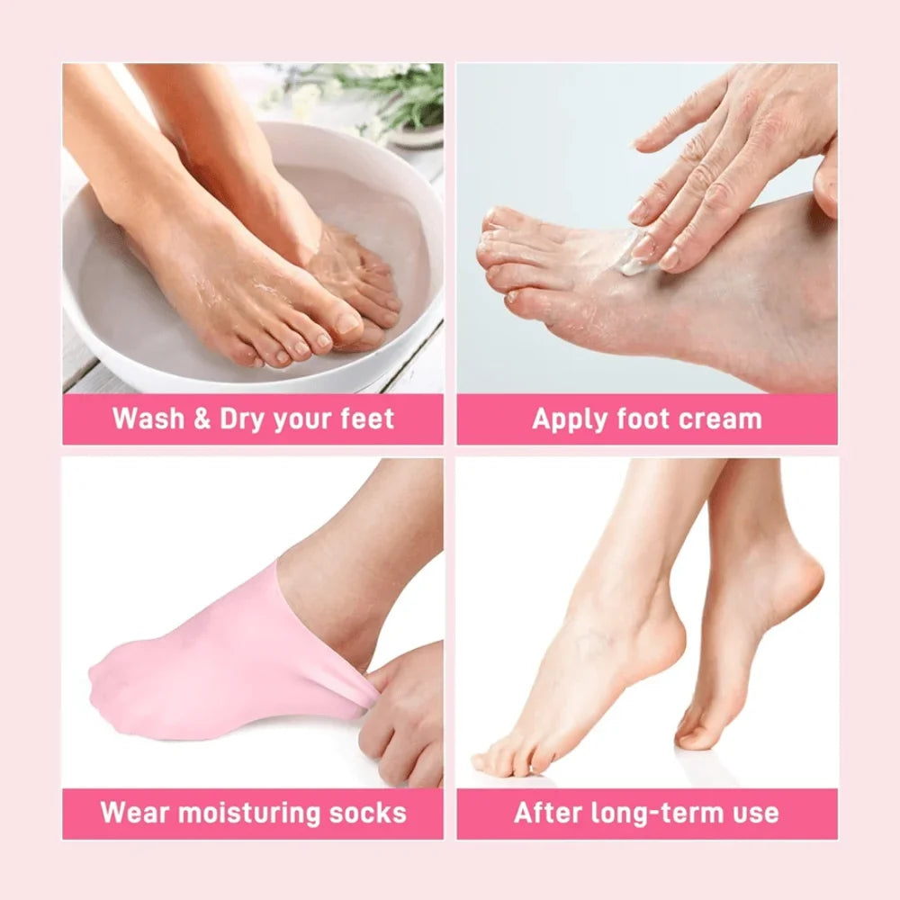 Silicone Heel Moisturising Socks