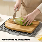 Silicone Dish Drying Mat With Drain Sprout - Anti-Slip Kitchen Drainer Mat
