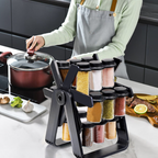 Rotating Spice Rack with 18 Bottles - Hanging Kitchen Organizer Holder