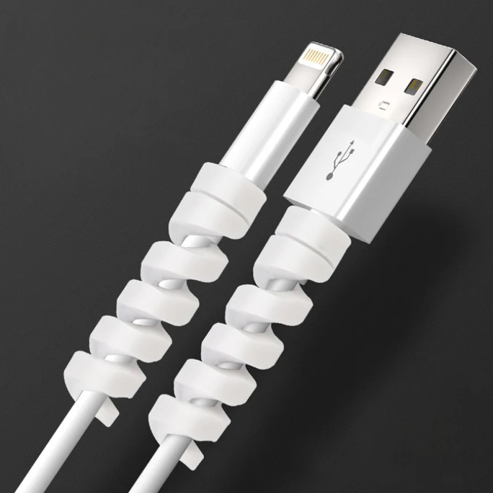 Pack of 4 Spiral Silicone Cable Protector Wire Protector for Chargers, Headphones, Mouse, and Cables Eco-friendly and Durable