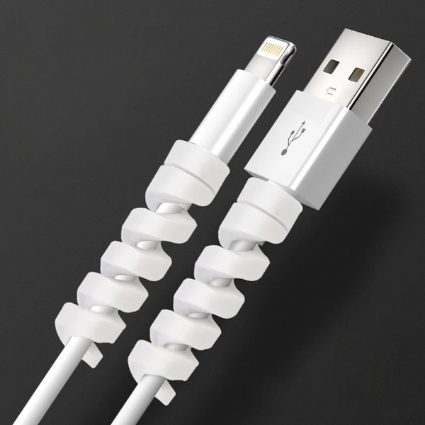 Pack of 4 Spiral Silicone Cable Protector Wire Protector for Chargers, Headphones, Mouse, and Cables Eco-friendly and Durable