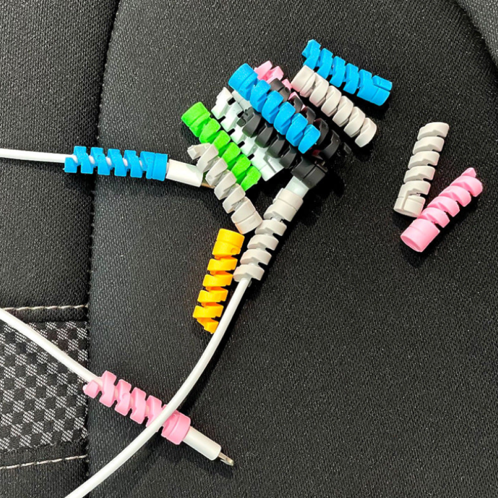Pack of 4 Spiral Silicone Cable Protector Wire Protector for Chargers, Headphones, Mouse, and Cables Eco-friendly and Durable