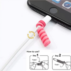 Pack of 4 Spiral Silicone Cable Protector Wire Protector for Chargers, Headphones, Mouse, and Cables Eco-friendly and Durable