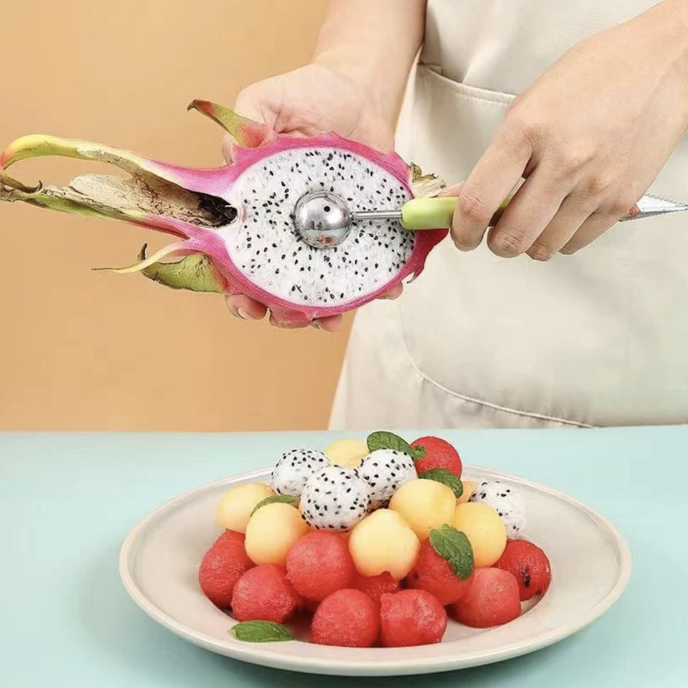 4 In 1 Melon Baller Scoop Stainless Steel Watermelon Fruit Cutter