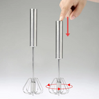 Stainless Steel Manual WhiskerStainless Steel Semi-Automatic Hand Push Egg Beater – Durable, Ergonomic, Rust-Resistant Kitchen Manual Whisker