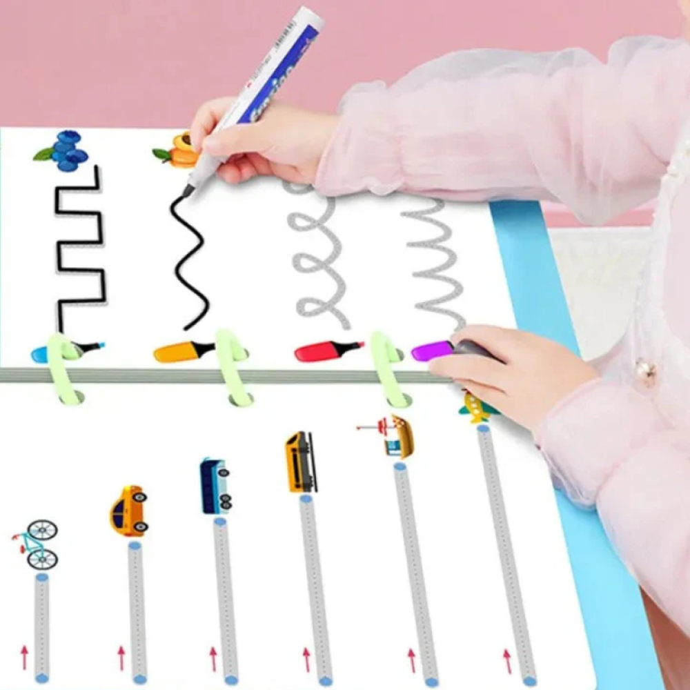 Magical Tracing Workbook Set,Reusable Calligraphy Copybook,Practice Drawing Book for Kids