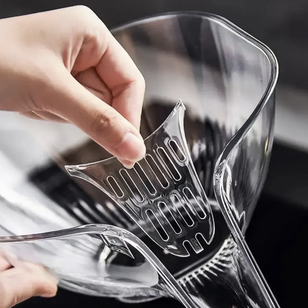 Multifunctional Kitchen Drain Basket with Spout | Transparent Vegetable Strainer & Drainage Basket