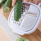 Grater for Kitchen with Storage Container 3 Blade Non-Stick Coating Shredder Square and Apple Shape Fruit Vegetable Grater Slicer Peeler Box for Kitchen