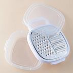 Grater for Kitchen with Storage Container 3 Blade Non-Stick Coating Shredder Square and Apple Shape Fruit Vegetable Grater Slicer Peeler Box for Kitchen