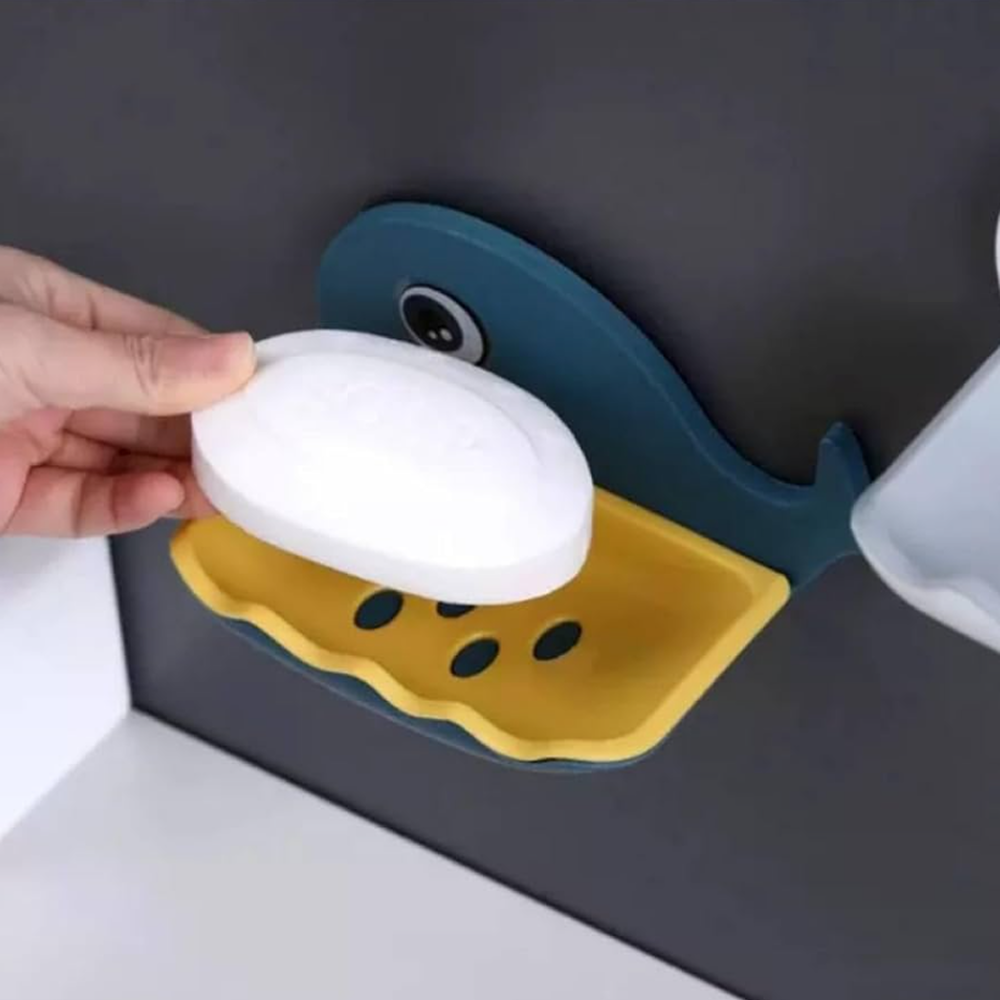 Self-Adhesive Wall Mounted Whale Shape Soap Box Holder