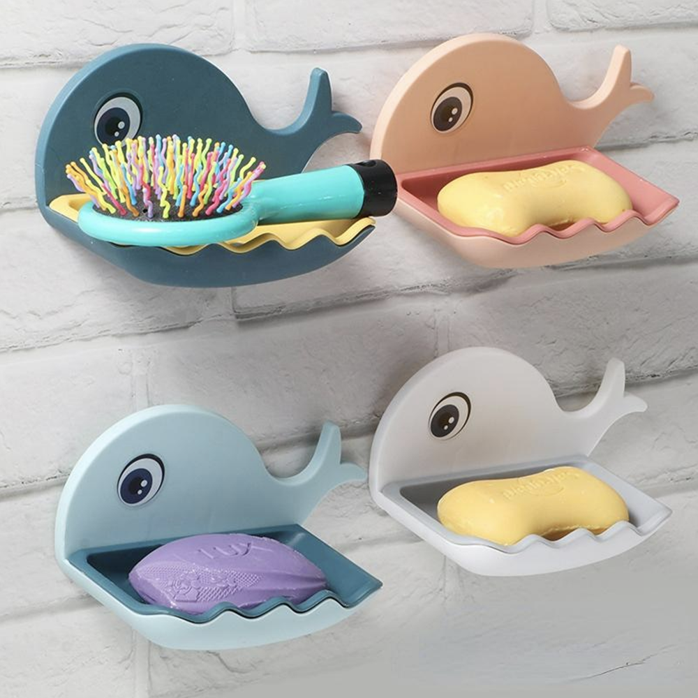 Self-Adhesive Wall Mounted Whale Shape Soap Box Holder