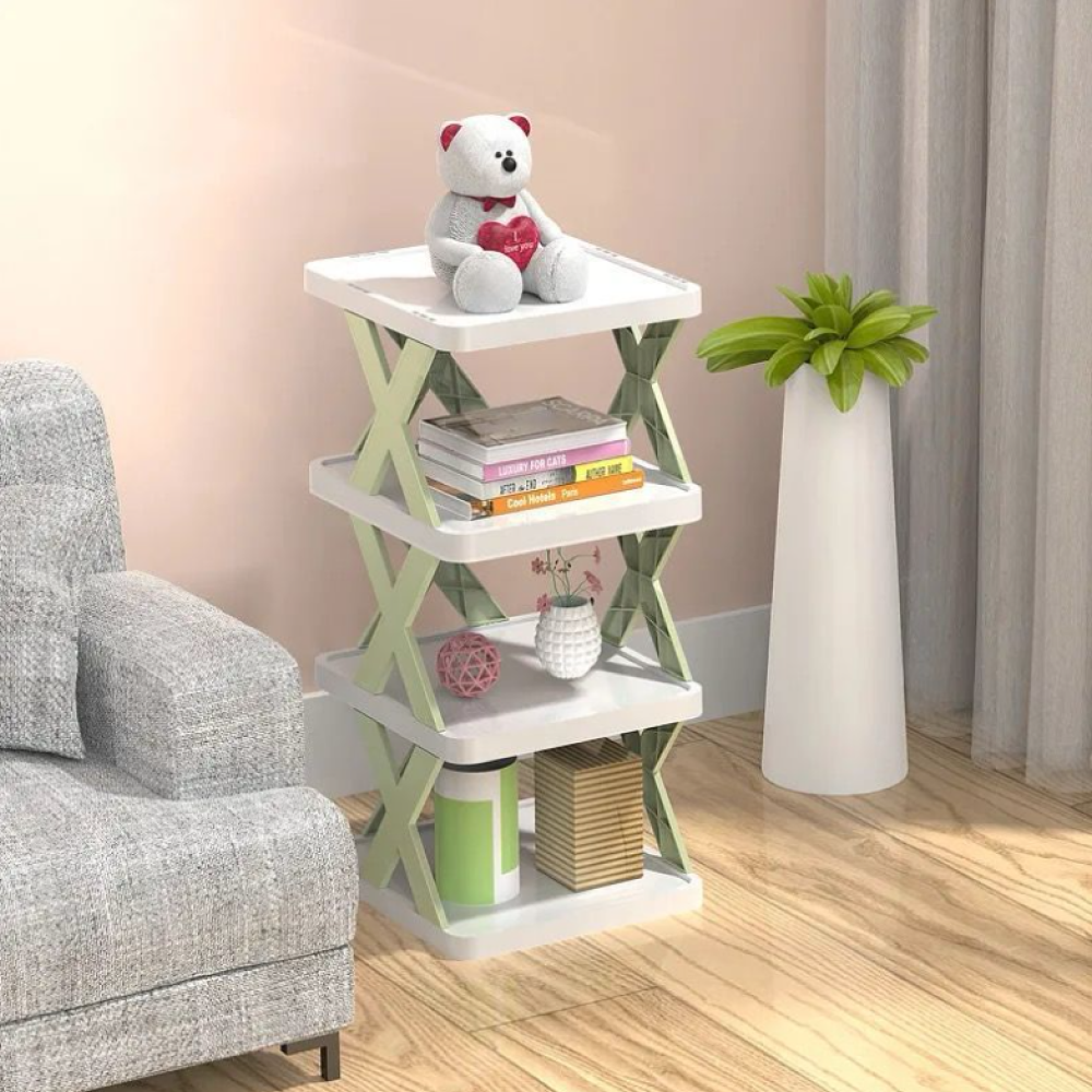 Multi-Functional Rack Versatile Stackable Organizer for Shoes, X Rack, Space-Saving Plastic Cabinet